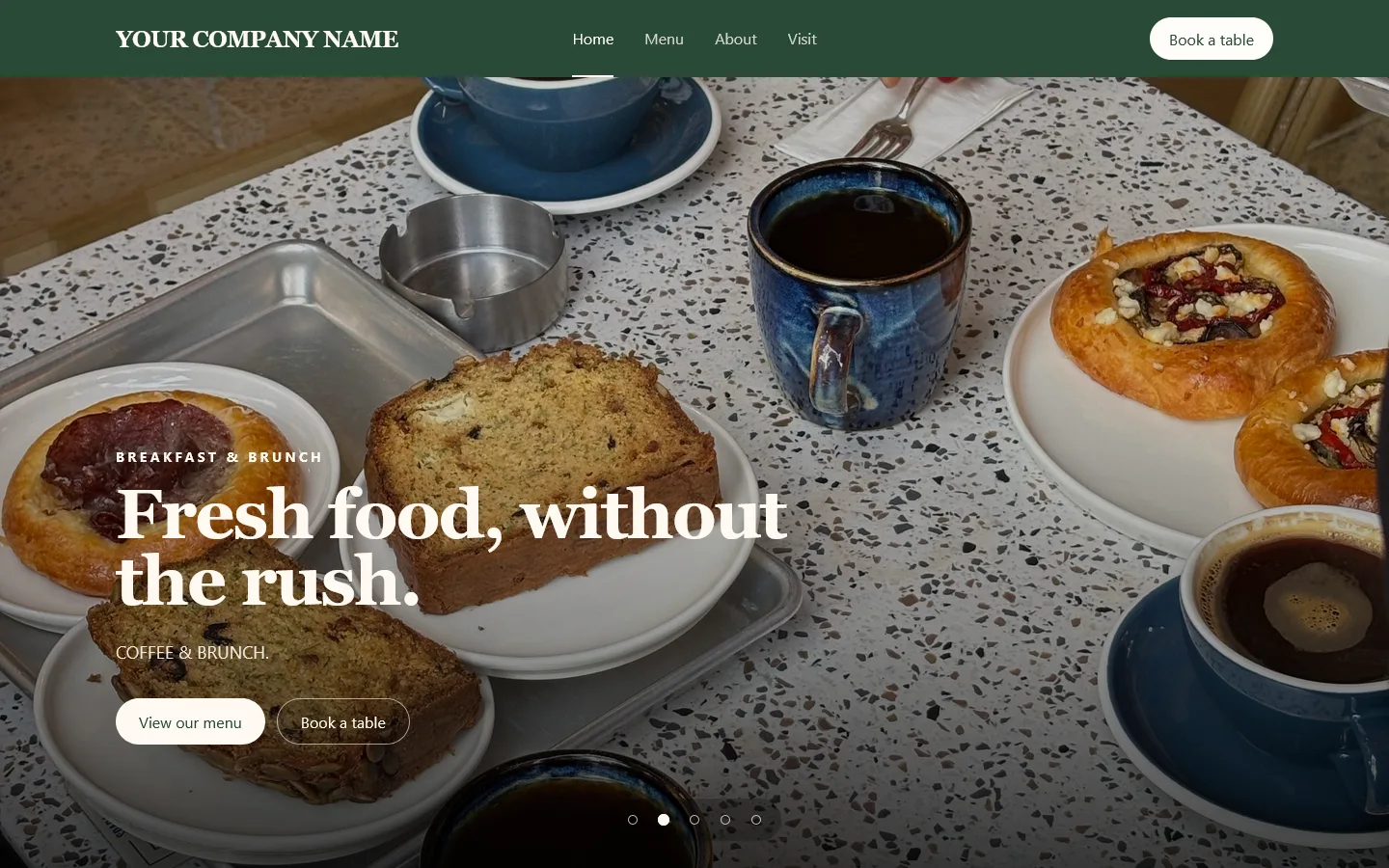 Café Contemporary website design